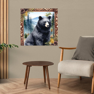 Ours en bois contemporain avec art