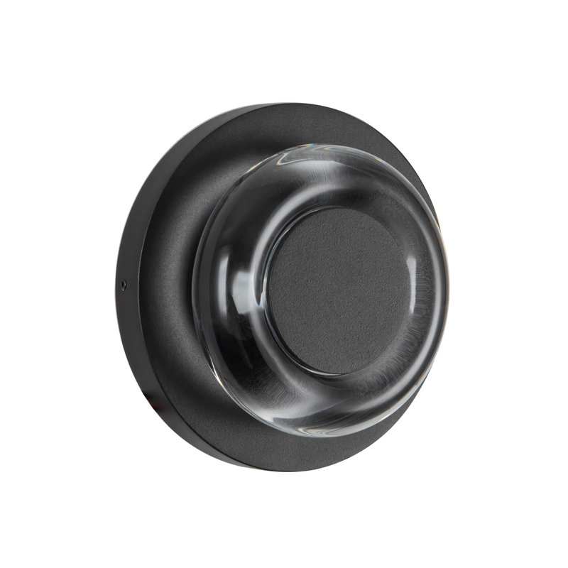 Stephord Outdoor Sconce, Black/Clear