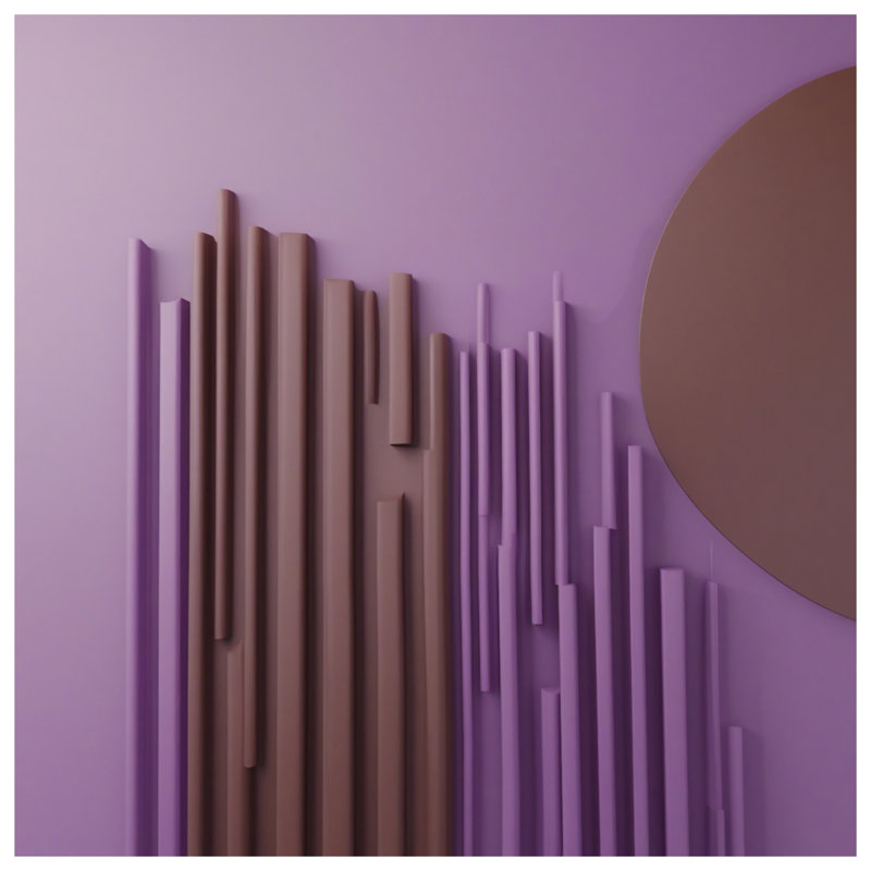 Tapisserie murale sculpture mauve brun - Sculpture, H 104 po x 88 avec 4 œillets