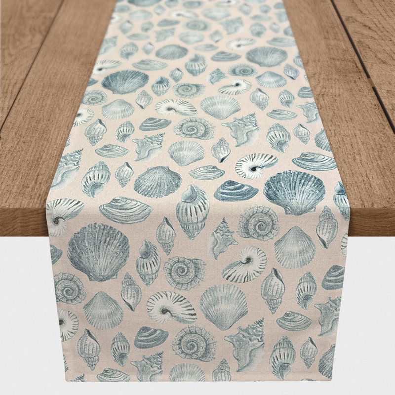 Chemin de table rectangulaire, 72 po x 16 po, Bleu / rosé