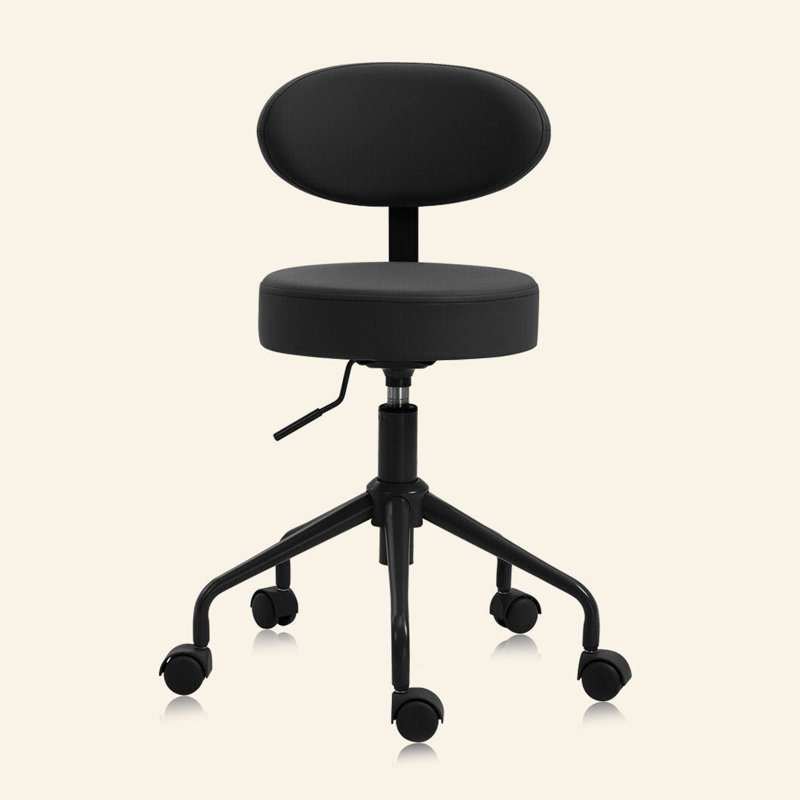 Tabouret pivotant pneumatique avec dossier 503 KAI, Noir, noir, noir, noir
