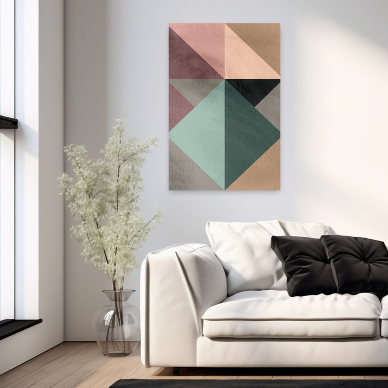 Triangle-1, art abstrait contemporain, H 36 po x l 24 po