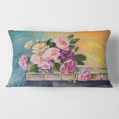 Housse de coussin rectangulaire avec insert Nature morte avec fleurs