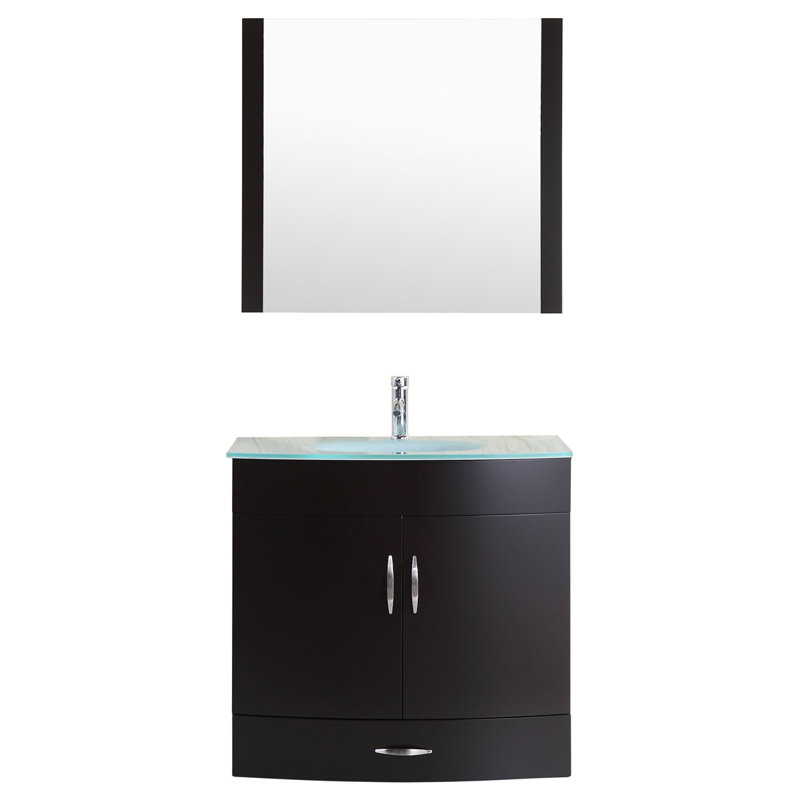 Ensemble de meuble-lavabo simple 36 po avec miroir Marguez, Noir