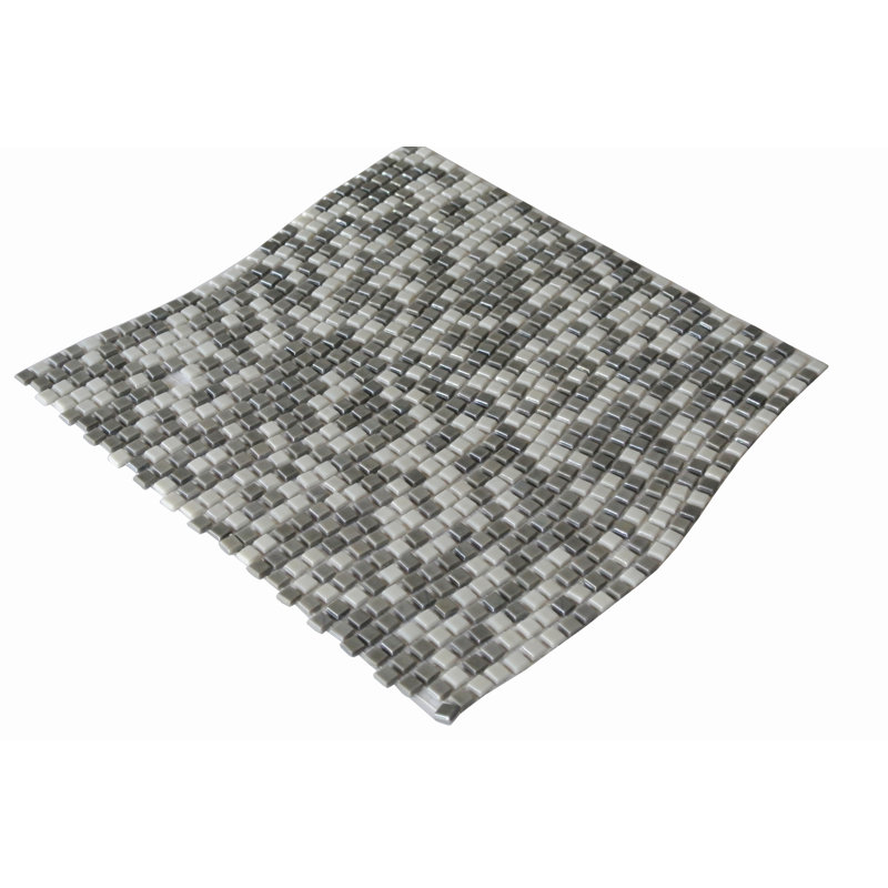 Galaxy 0.3125 in. x 0.3125 in. Iridescent Glass Pressed Edge Tiny Square Mosaic Wall Pool & Floor Tile, Star Dust Gray