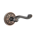 Wave/Drop Privacy (Bed & Bath) Door Lever with Round Rosette