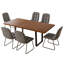 Table de salle à manger extensible 51,2 "à 66,7" à rallonge avec chaises, ensembles de tables de salle à manger (1 table6 chaises)-679248119-679248118