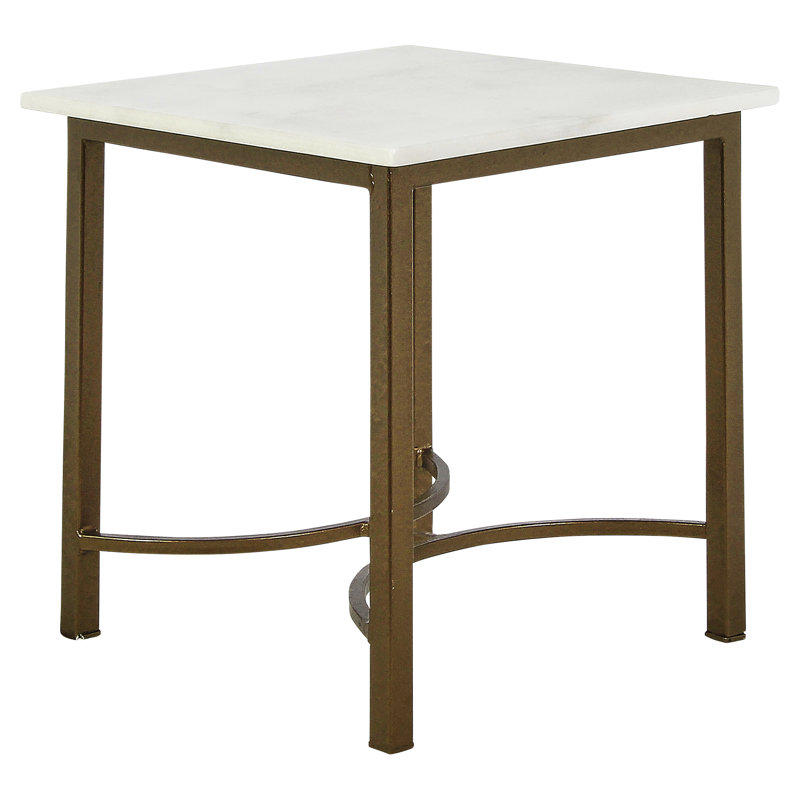 Table basse Istanbul, Marbre de Carrare, Laiton bronzé