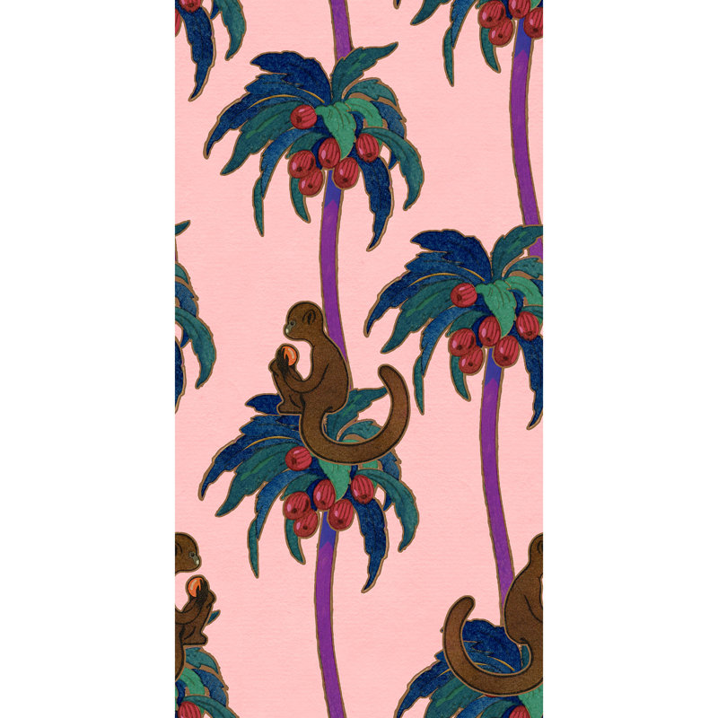 Floral Wallpaper Double Roll, Pink