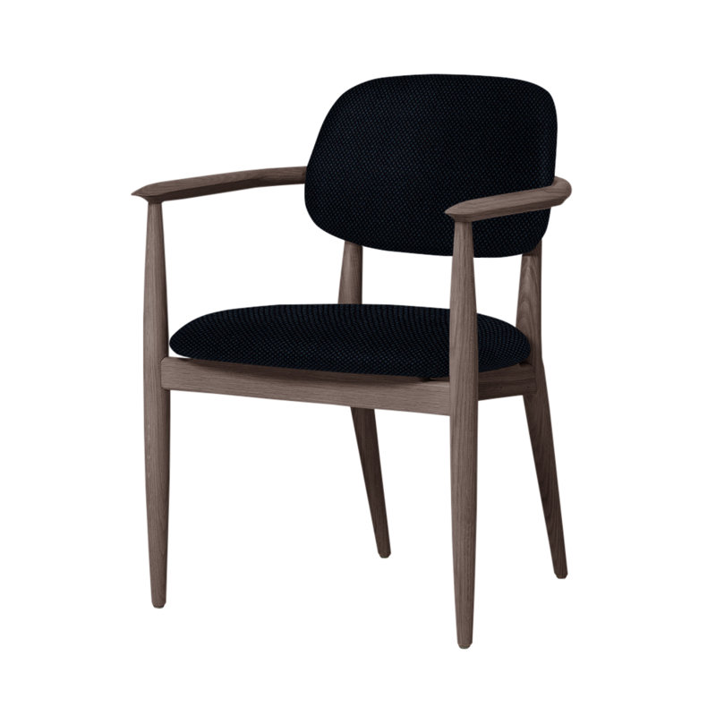 Chaise Slow de Space Copenhagen, Noyer à finition savonnée, Trio concassé 796