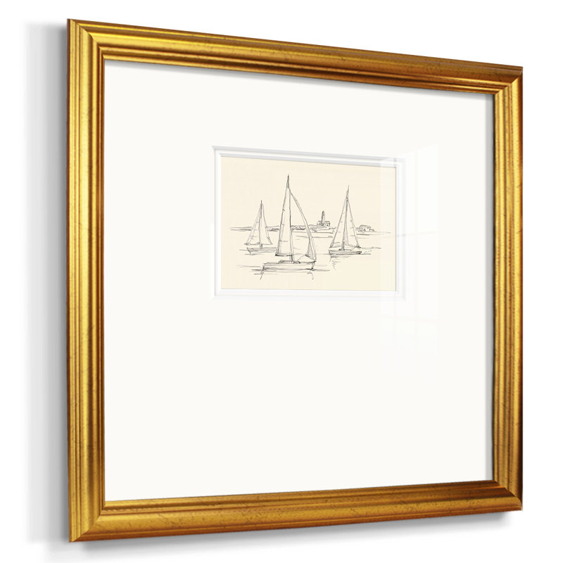 Croquis côtier II - impression d'un seul cadre photo, H 17 po x l 17 po x P 1,25 po