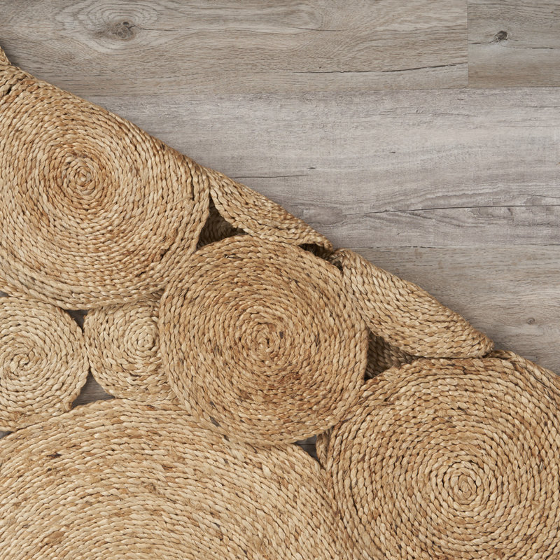 Arispe Modern Coastal Hand-Braided Natural Fiber Jute Indoor Area Rug, Round 8'
