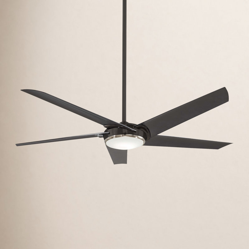 60" Raptor 5 - Blade LED Standard Ceiling Fan with Remote Control and Light Kit Included, Gun Metal
