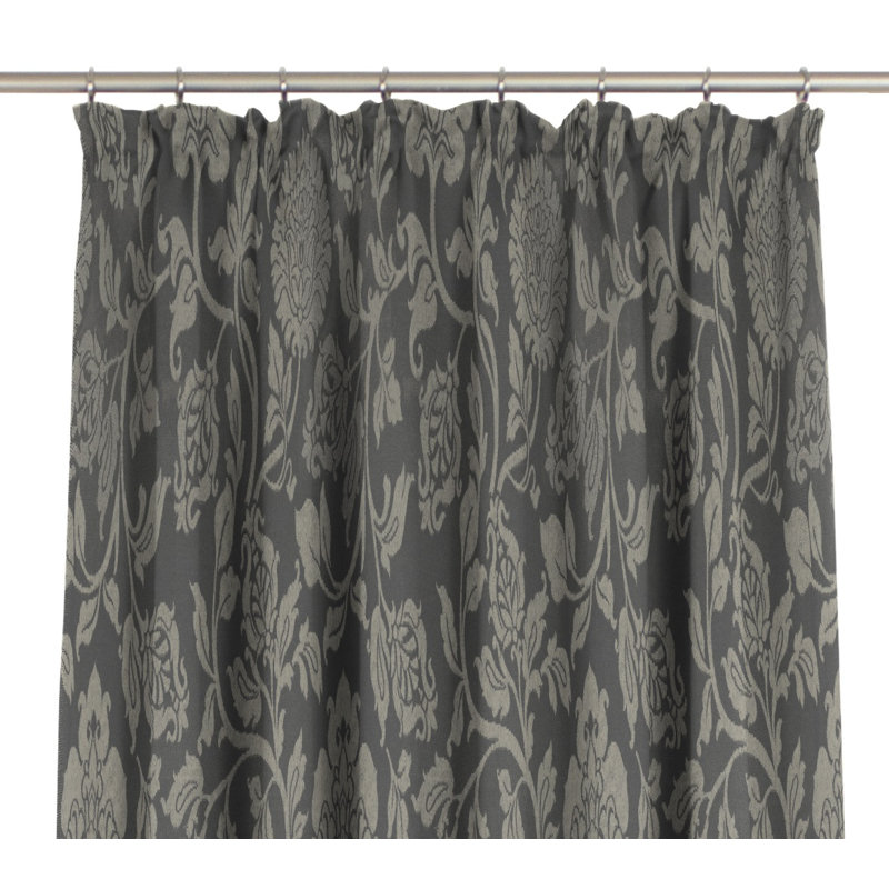 Loman Pencil Pleat Single Curtain, opaque, 132cm Width x 245cm Drop, Grey/Brown/Blue