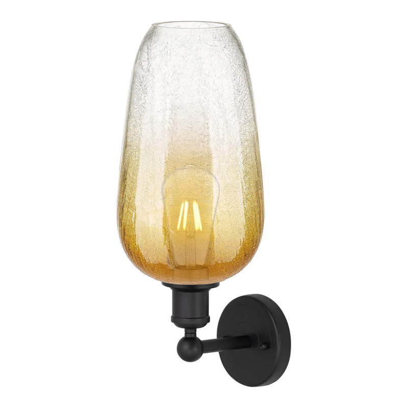 Kazmierski - 1 lumière - abat-jour ambre Kazmierski - applique, Jaune / noir mat