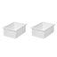 Ensemble de 2 bacs de rangement empilables en plastique blanc Like-it
