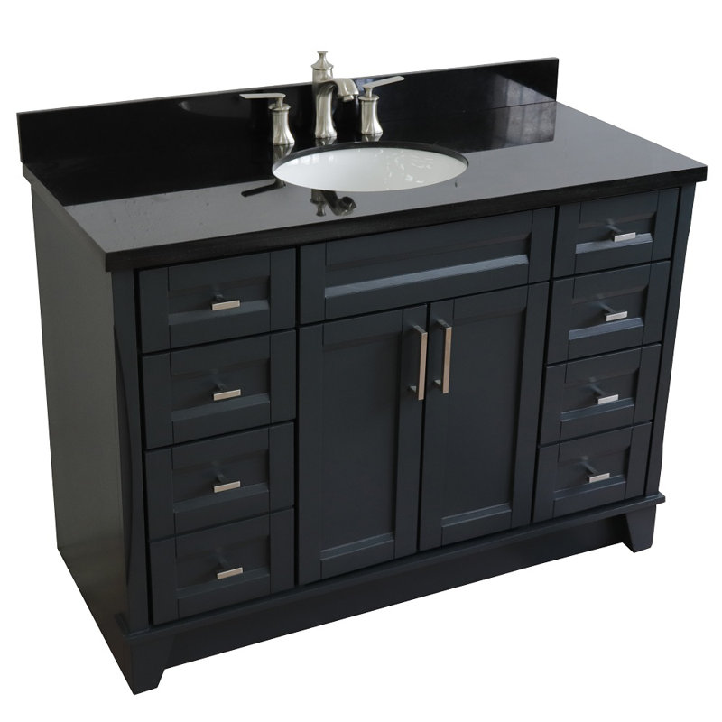 Ensemble de meuble-lavabo simple 49 po Brooten, Noir galaxie
