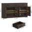 Buffet en bois manufacturé l 59,1 po avec tablettes réglables -1287105778