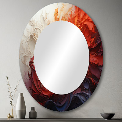 Energetic Spiralscape II - Miroir mural moderne ovale