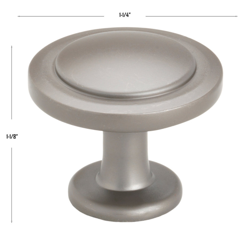 1 1/4" Diameter Mushroom Knob Multipack, Graphite