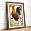 Rooster in Gold Boho - Framed Print-1013586409-1013586413