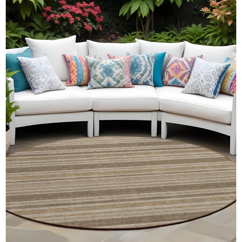 Tapis d'intérieur rond 8 po Taupe