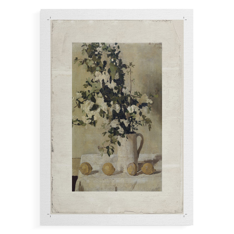 Motif floral rétro CCLXX - reproduction de toile seulement - non encadrée