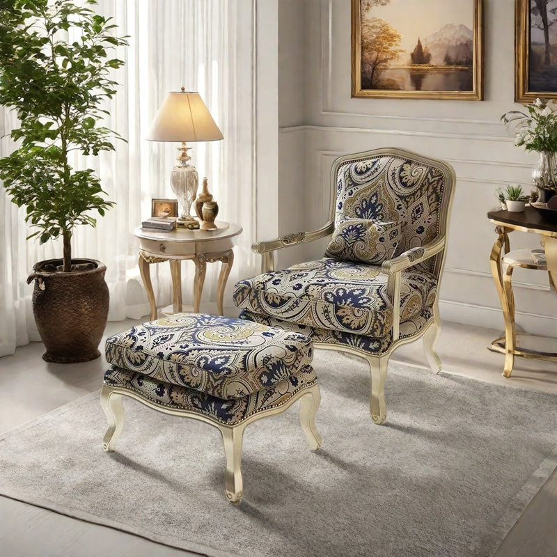 Chaise en tissu respirant durable avec structure en bois