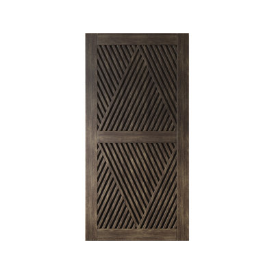 Homacer 80" High Diamond Design Ebony Finished & Unassembled Pine Wood Barn Door (Interior Use Only)