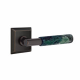 Emtek Select Passage Leverset, Quincy Rosette, T-Bar Stem, Green Marble Handle, RH-5.875" W x 5.875" L