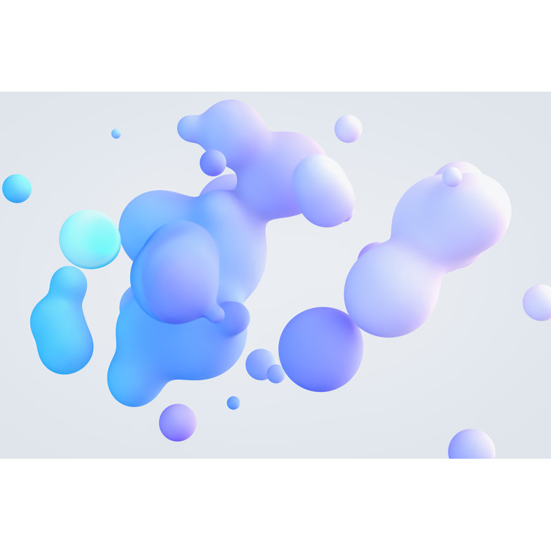 Holographic Floating Liquid - Wrapped Canvas Print, 81cm H x 122cm W x 3.8cm D