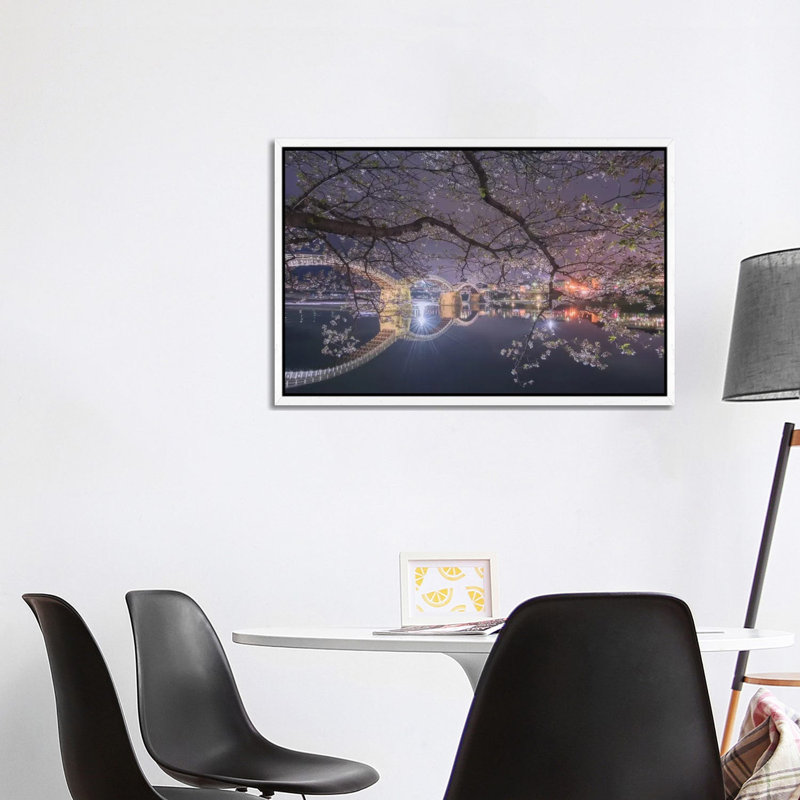 Spring In Japan VI by Daniel Kordan - Print on Canvas, 101.6 cm H x 66.04 cm W, White Framed