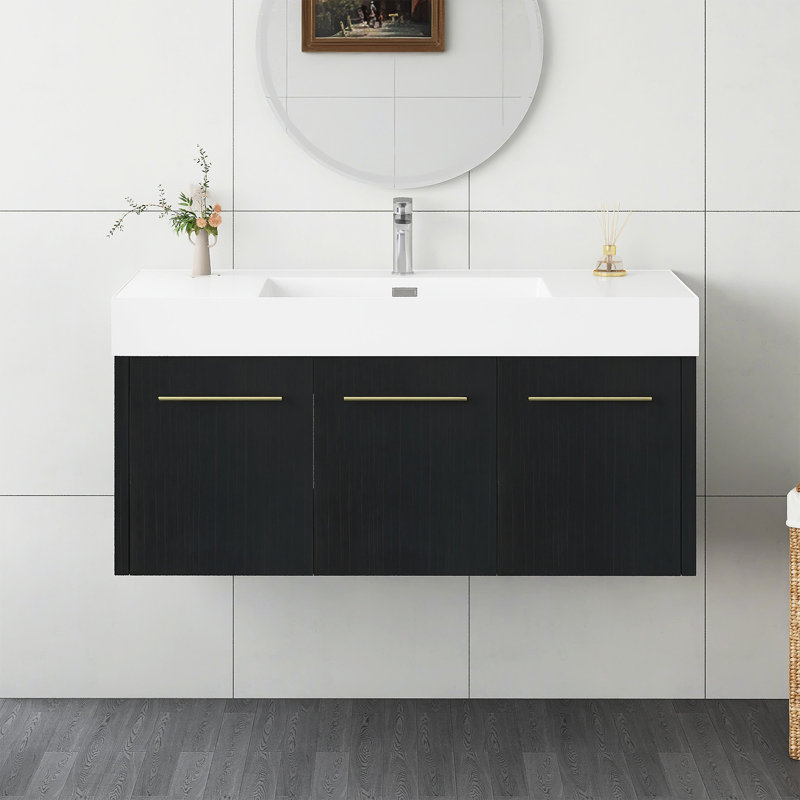 Meuble-lavabo mural 48 po avec bassin en résine