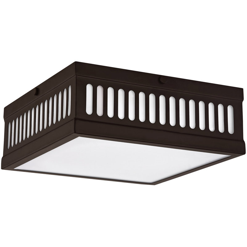 Plafonnier encastré 3 lumières 12,5 po Aliosha, Bronze, H 3,75 po x l 12,5 po x P 12,5 po