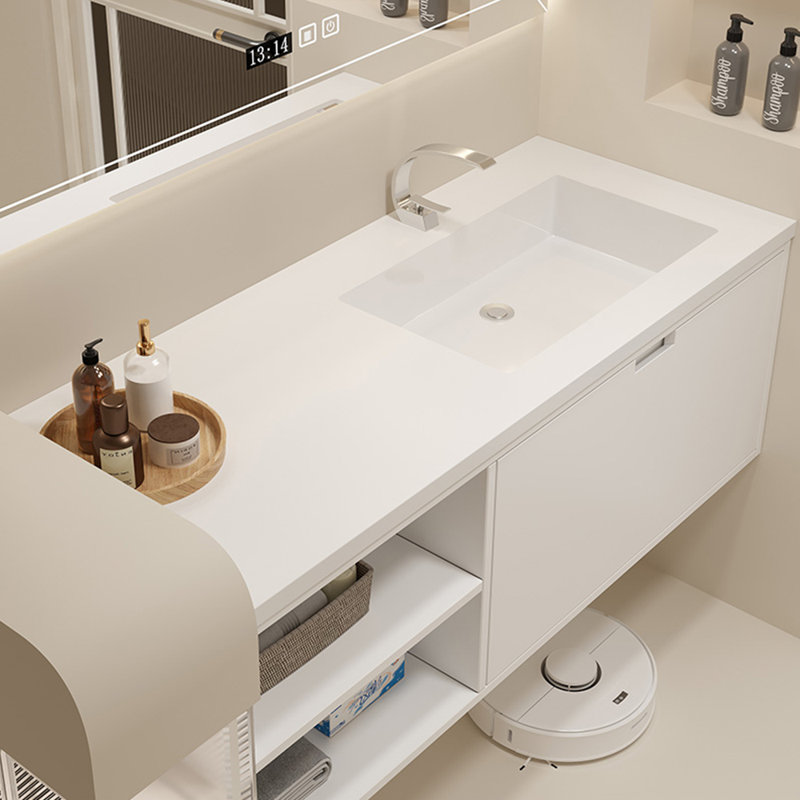 Armoire de salle de bain simple et moderne, Blanc, 51"