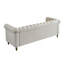 Canapé de luxe 84,65 po en velours Chesterfield pour le salon - beige
