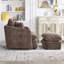 Fauteuil d'appoint pivotant surdimensionné rembourré avec repose-pieds-133963554