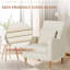 Aurelio Mid-Century Upholstered Accent Chair with Wooden Legs & Back Pillow-1297835608