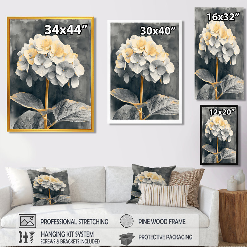 Hartlepool - Décoration murale florale, Reproduction encadrée d'une seule photo, H 20 po x l 12 po, Blanc