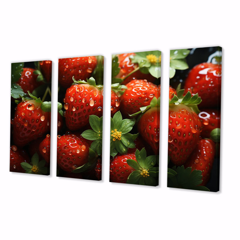 «Transparent Strawberry II» sur toile, reproduction de 4 pièces