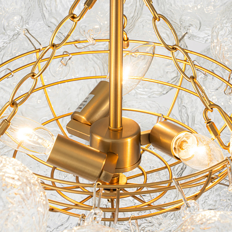 Hiiaka 3-Light Water Glass Bubble Chandelier