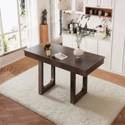 Table de salle à manger extensible 60 "à 78", table de cuisine en bois de ferme avec rallonge amovible, grande table extensible pour 4 à 8 personnes