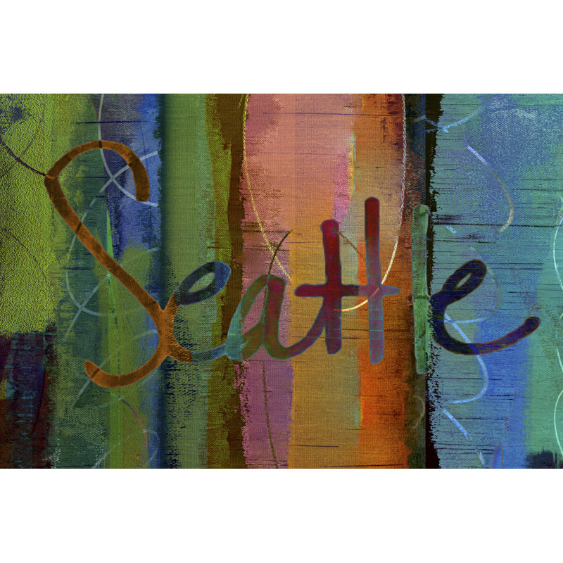 Abstract Seattle - Painting, 61 cm H x 91 cm W, Wrapped Canvas