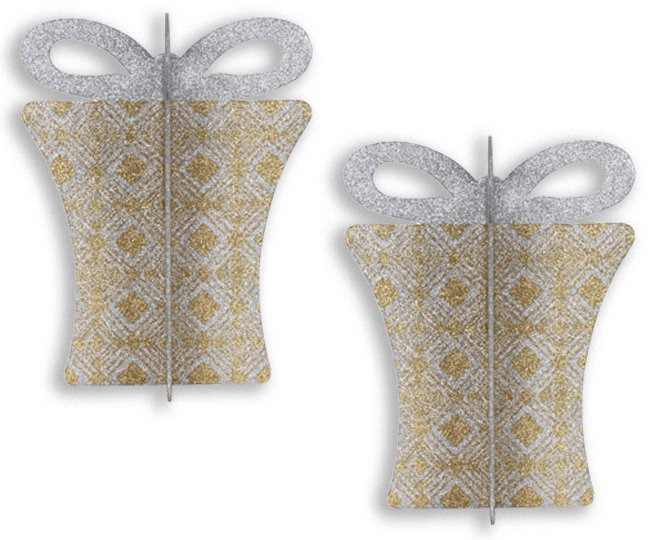 3D Gift Box Set, Or/argent