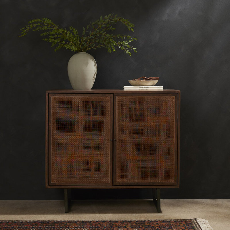 Carmel Solid Wood Accent Cabinet, Black