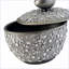Boîte de rangement pour bijoux, conception crépuscule avec poignée en forme d'œuf | 8 po de hauteur | Polyrésine | Finition argent