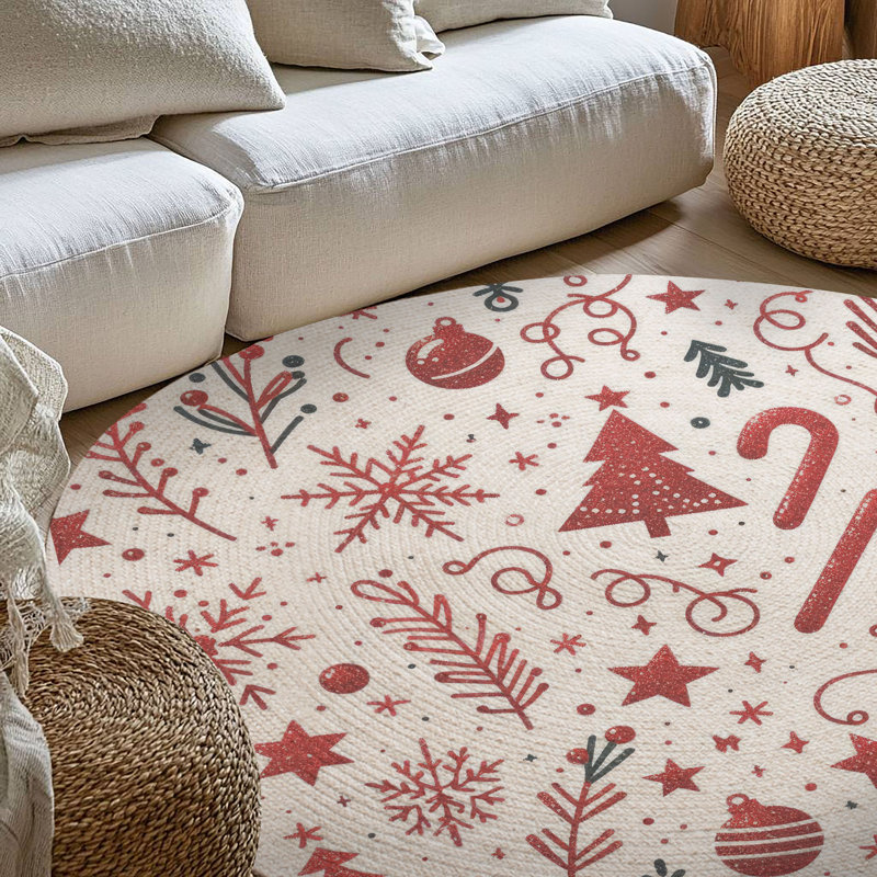 Tapis tressé Sparkling Holidays, Rond 5 pi