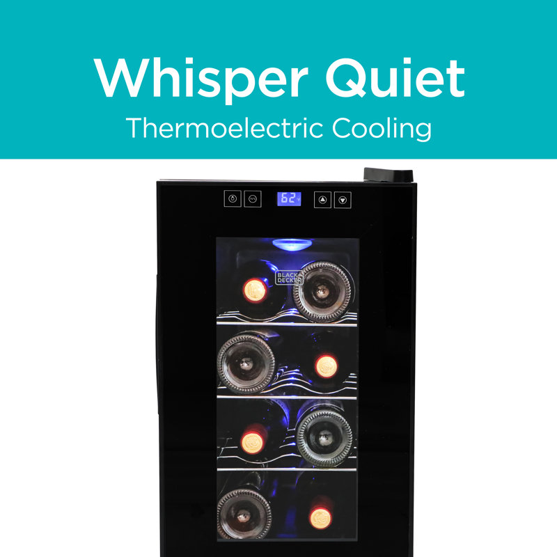 Black Thermoelectric Freestanding Wine Cellar with LED Display