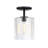 Arabadjis 10 in.  Modern Semi-Flush Mount with Clear Rippled Glass Shade for Hallways-1943852839
