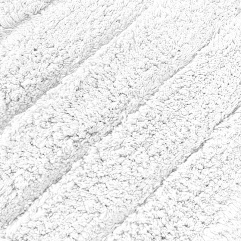 Shiwanda Ribbed Two Piece Bath Mat Set, White
